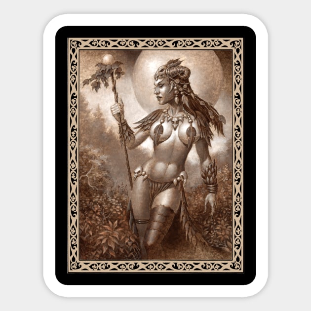 Goddess of Nature Sticker by Paul_Abrams